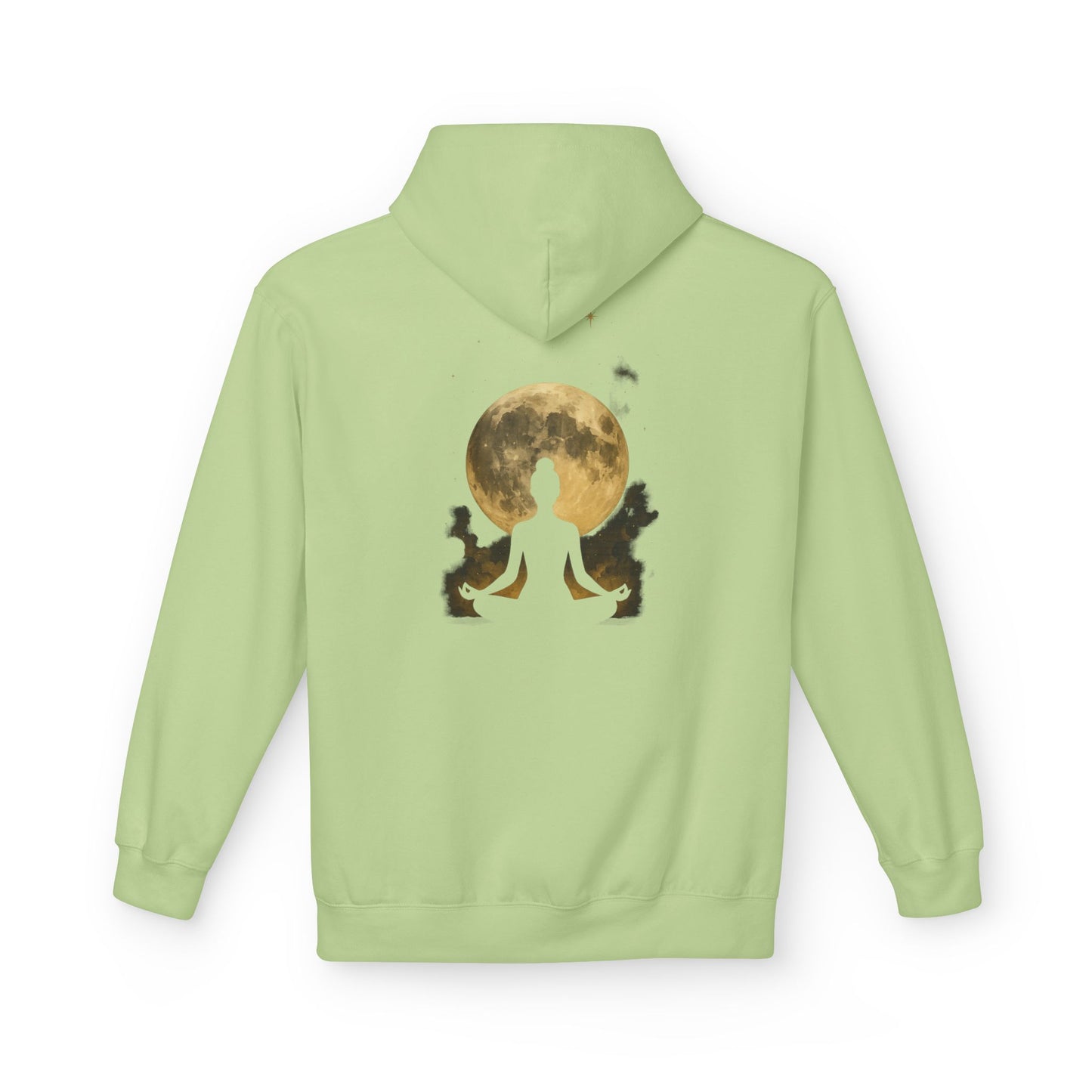 Moonlit Meditation Fleece Hoodie - Cozy Unisex Sweatshirt