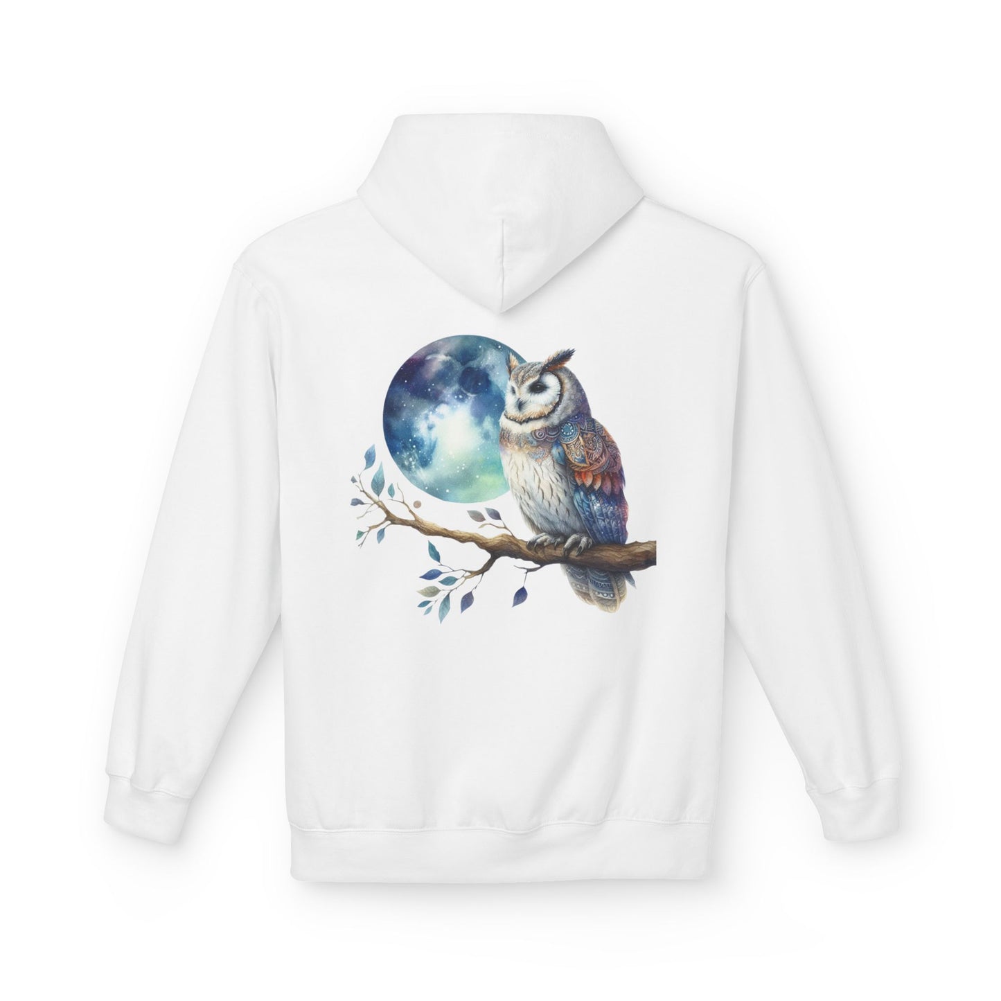 Whimsical Owl Fleece Hoodie -Unisex