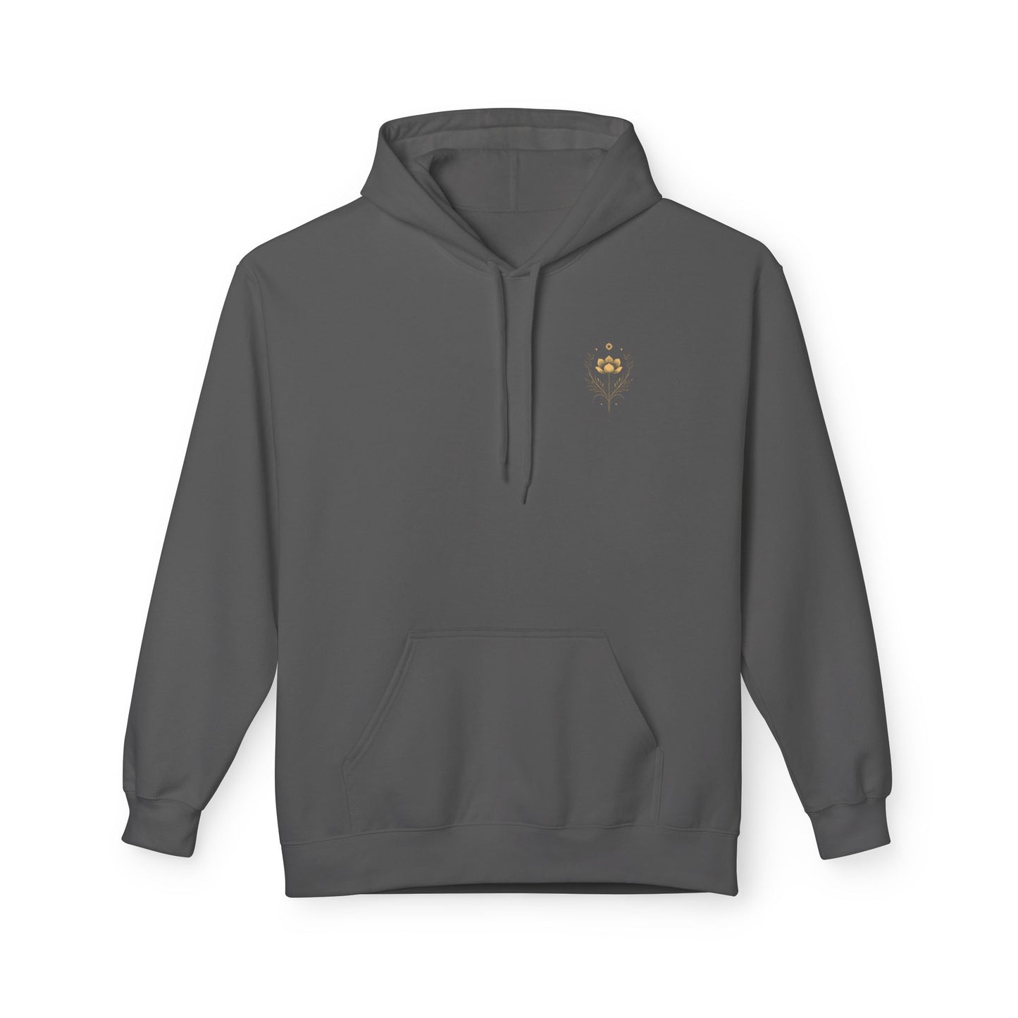 Golden Lotus Fleece Hoodie - Unisex Comfort