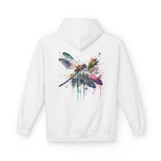 Watercolor Dragonfly Fleece Hoodie  Unisex