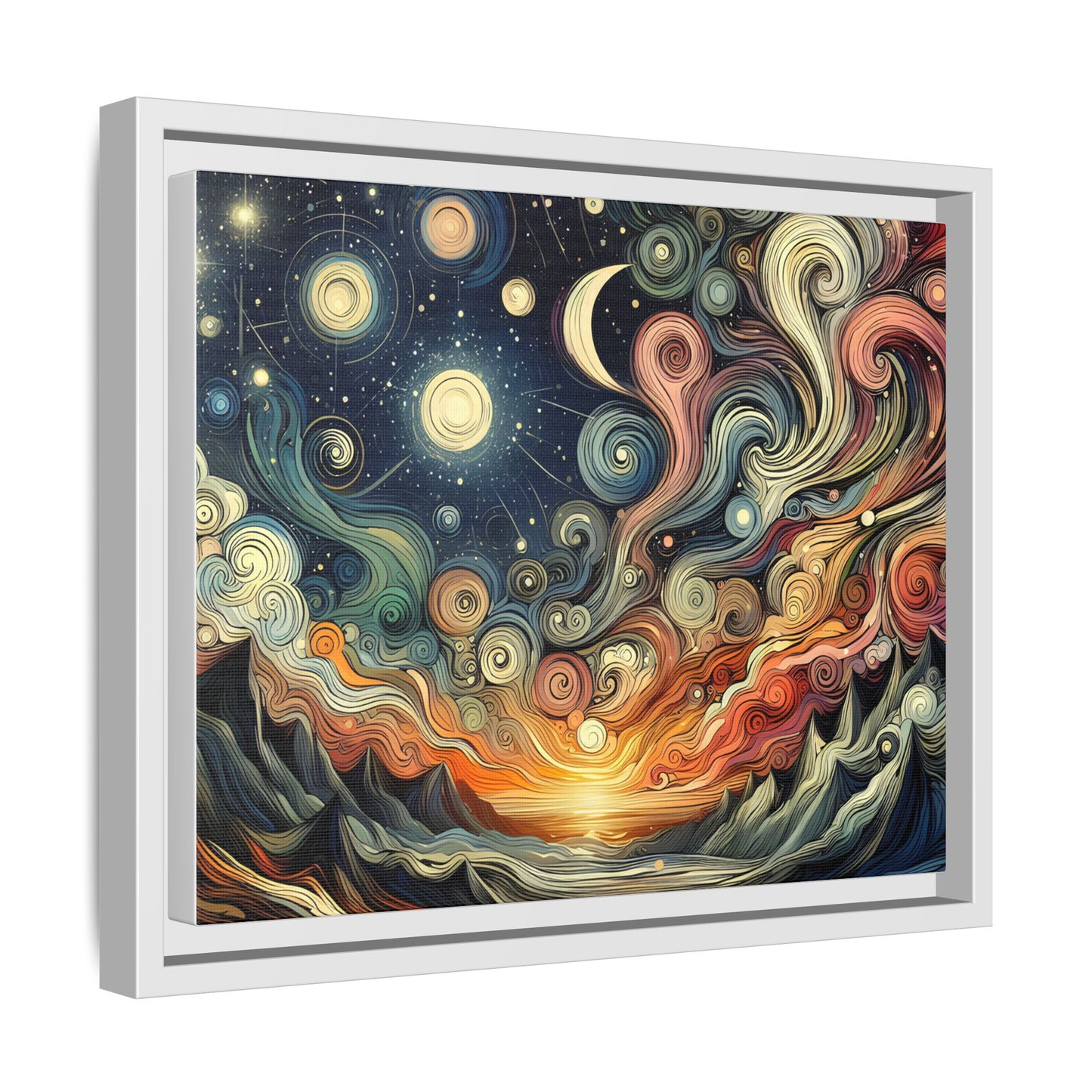 Cosmic Sunset Swirl Canvas Art 12x9 & 14x11