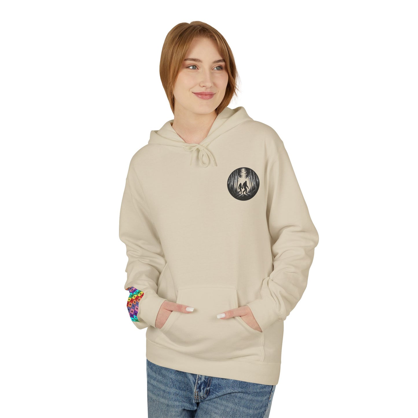 Mystical Bigfoot Couple Hoodie - Cozy Unisex Midweight Fleece Sweatshirt