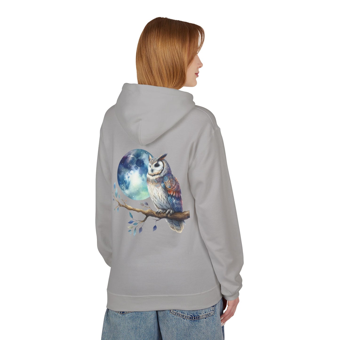 Whimsical Owl Fleece Hoodie -Unisex