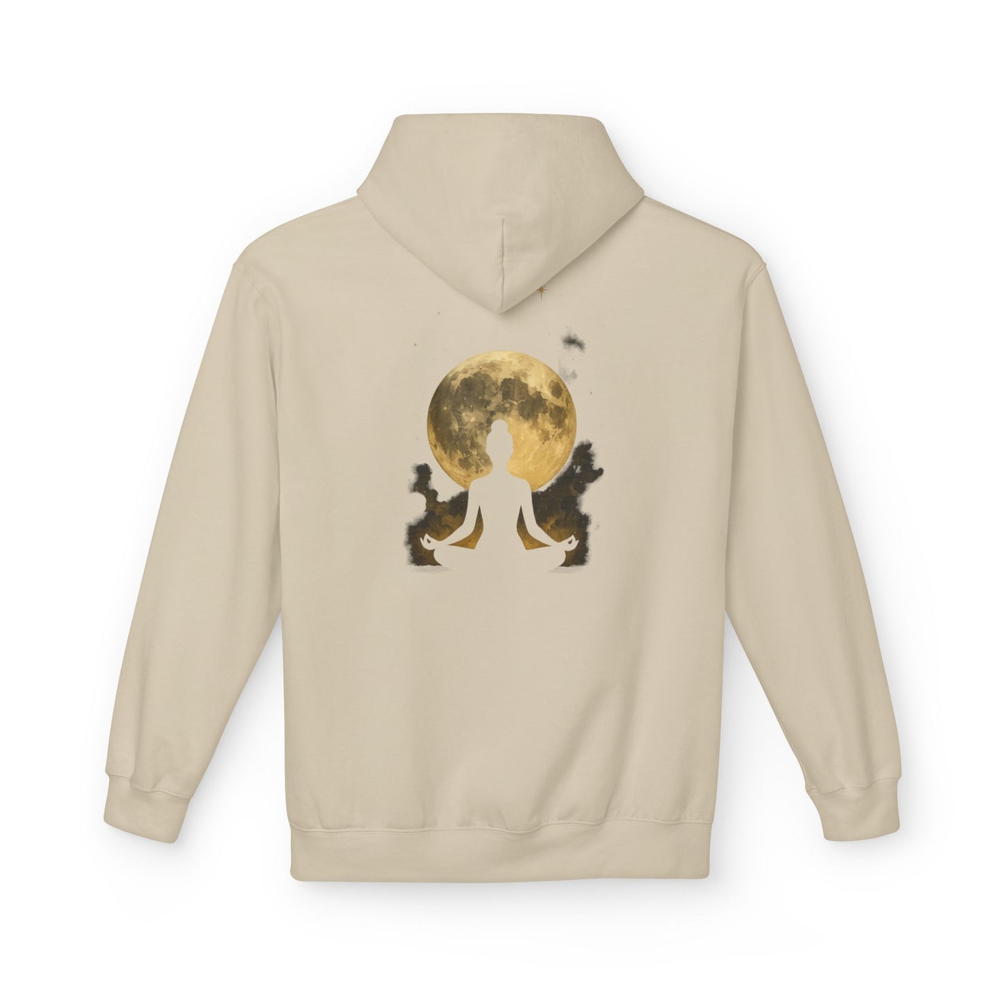 Moonlit Meditation Fleece Hoodie - Cozy Unisex Sweatshirt