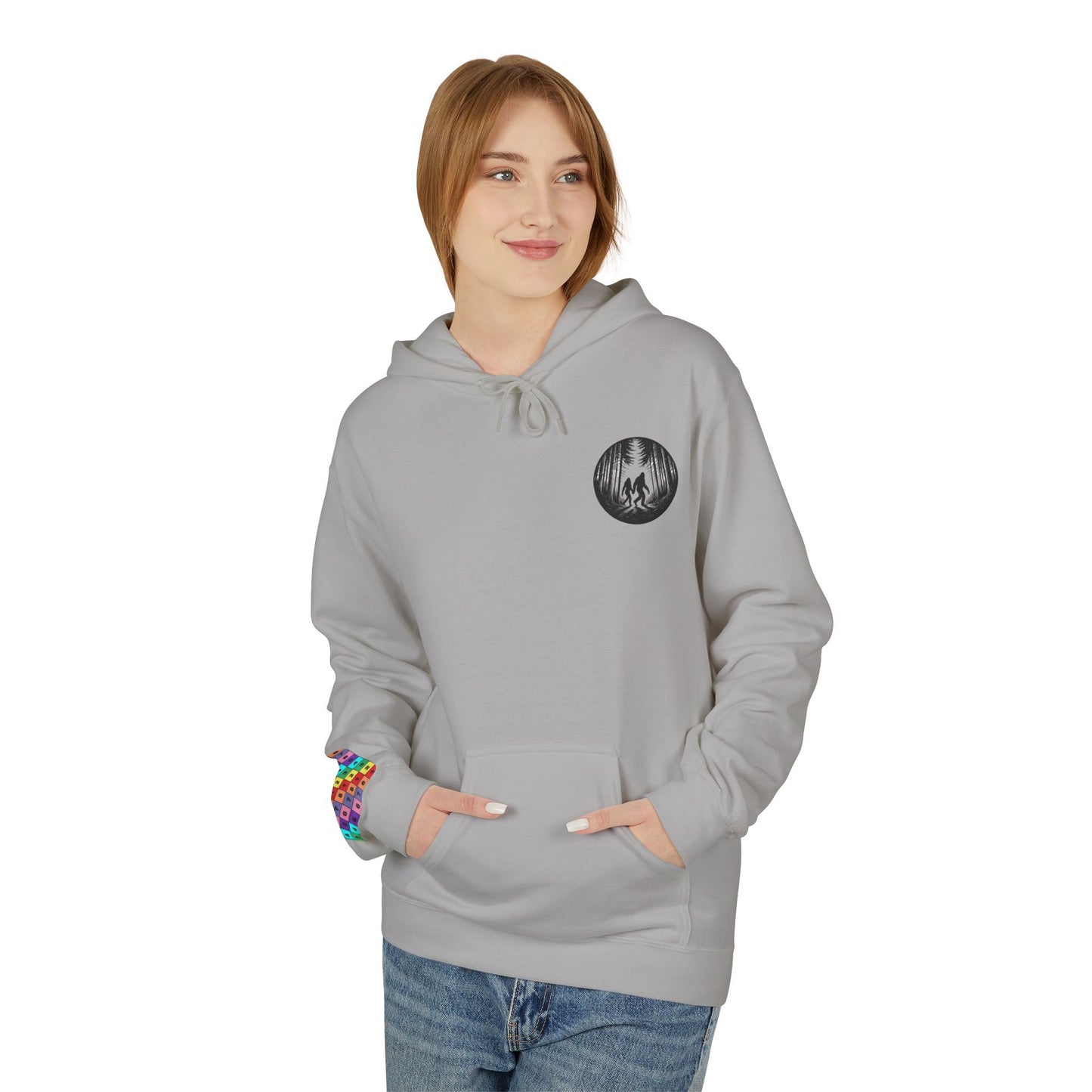 Mystical Bigfoot Couple Hoodie - Cozy Unisex Midweight Fleece Sweatshirt