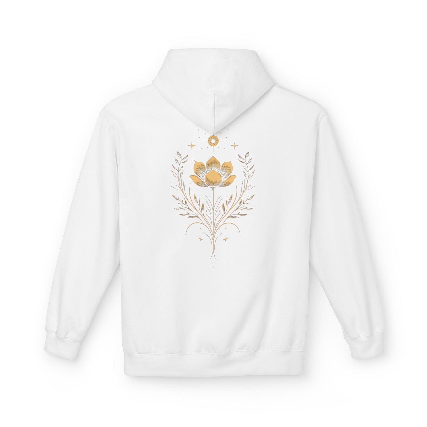 Golden Lotus Fleece Hoodie - Unisex Comfort