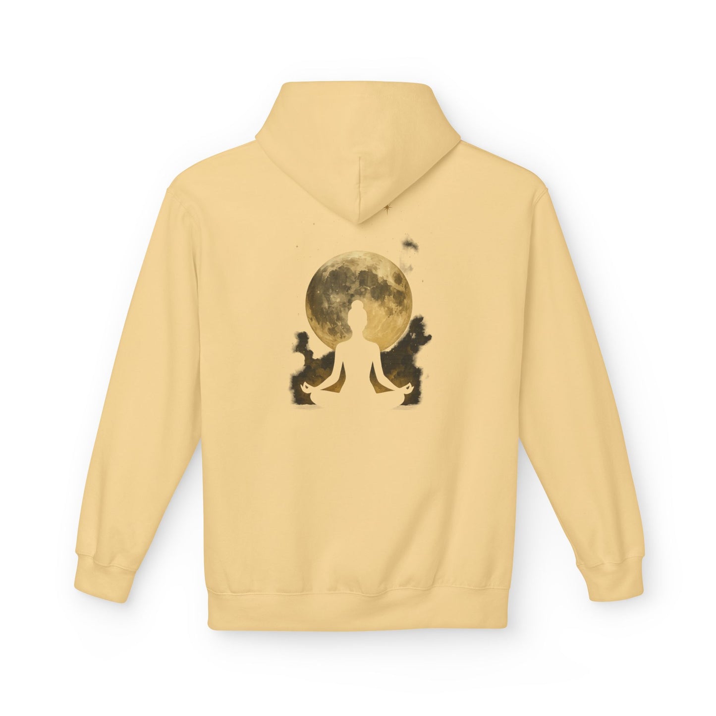 Moonlit Meditation Fleece Hoodie - Cozy Unisex Sweatshirt