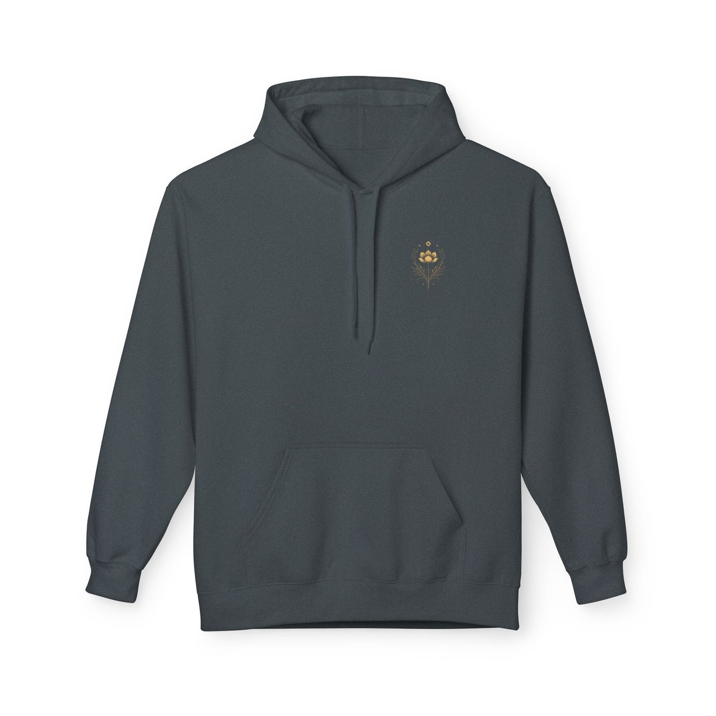 Golden Lotus Fleece Hoodie - Unisex Comfort