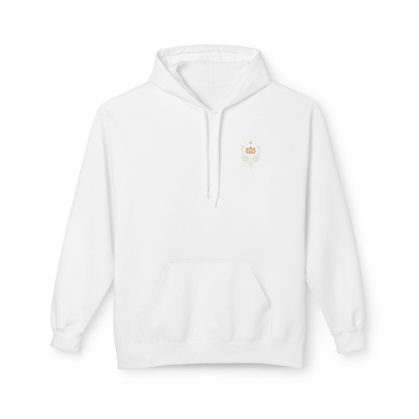 Golden Lotus Fleece Hoodie - Unisex Comfort