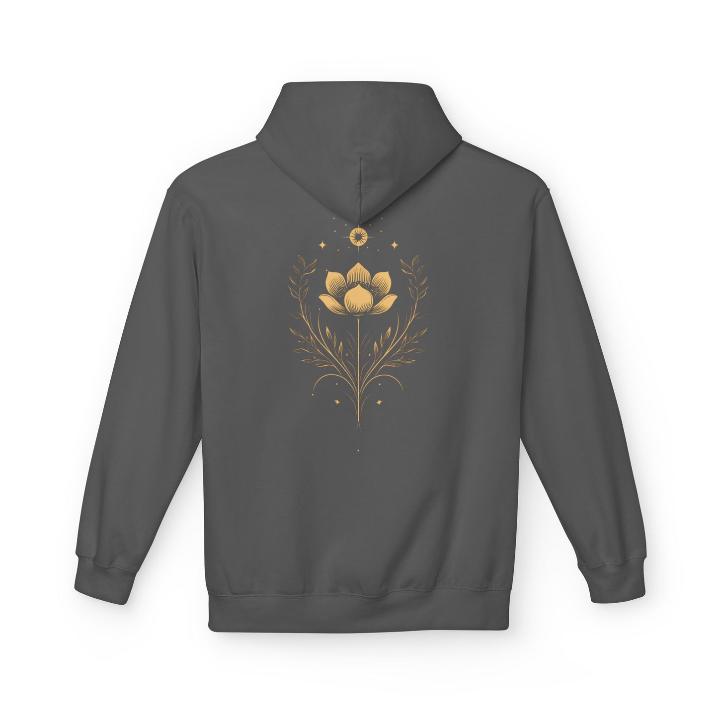 Golden Lotus Fleece Hoodie - Unisex Comfort