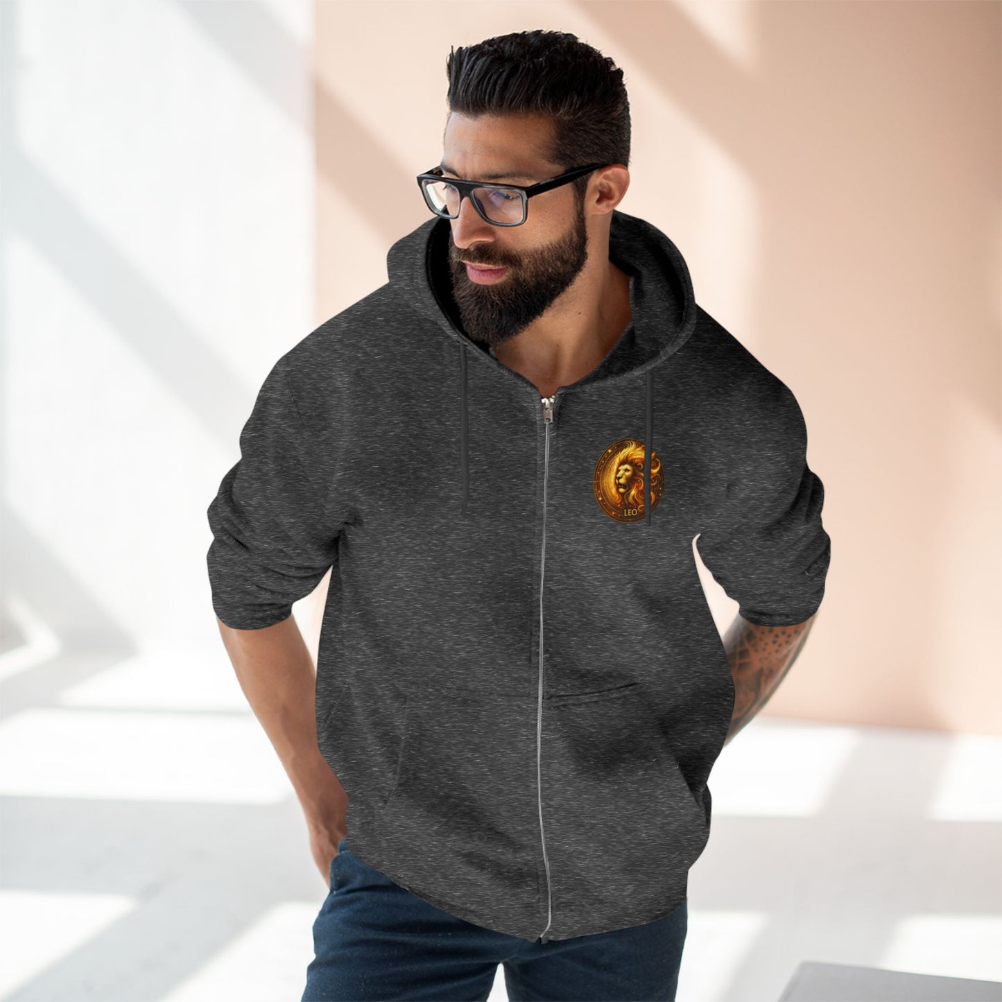 Leo Unisex Zip Hoodie