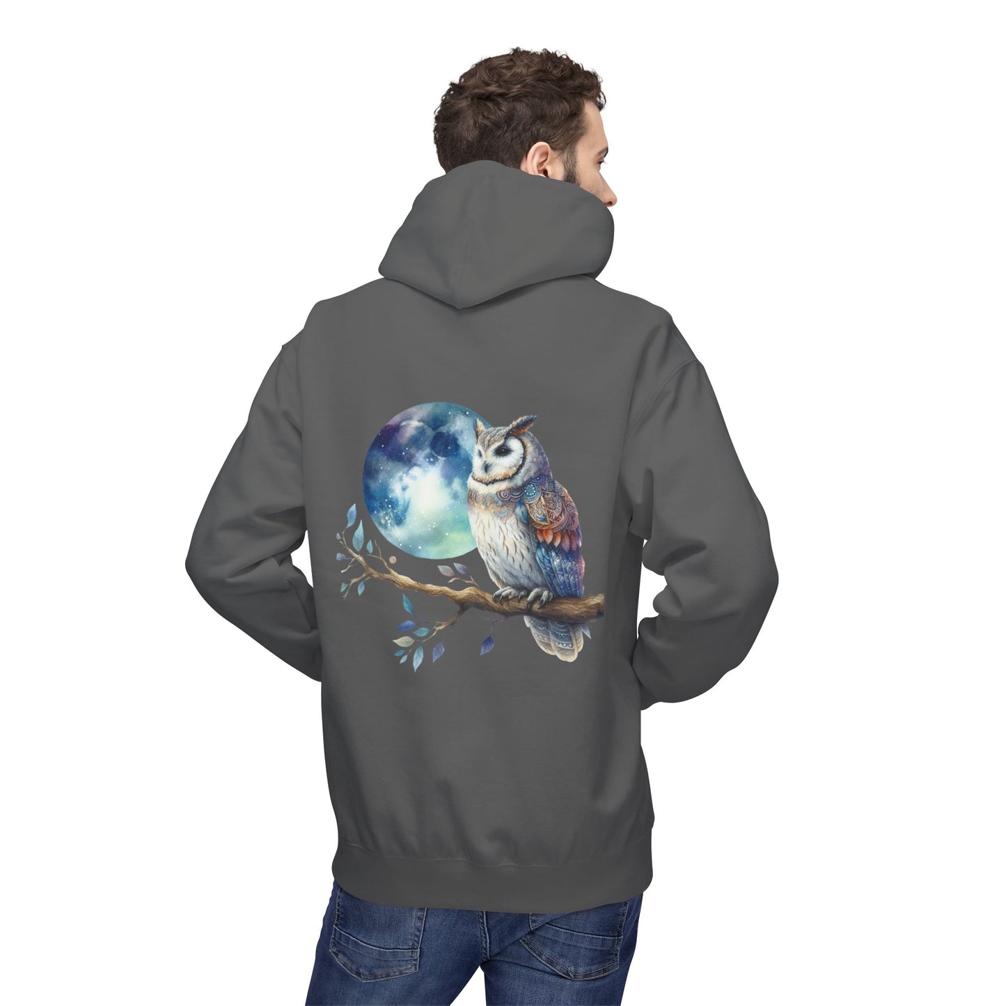 Whimsical Owl Fleece Hoodie -Unisex