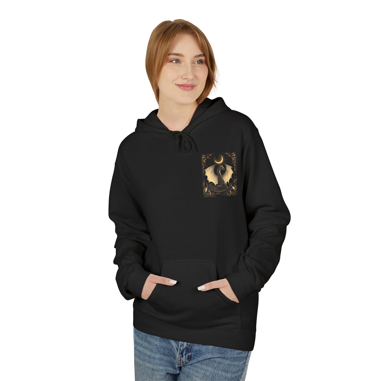 Magical Dragon & Moon Fleece Unisex Pullover