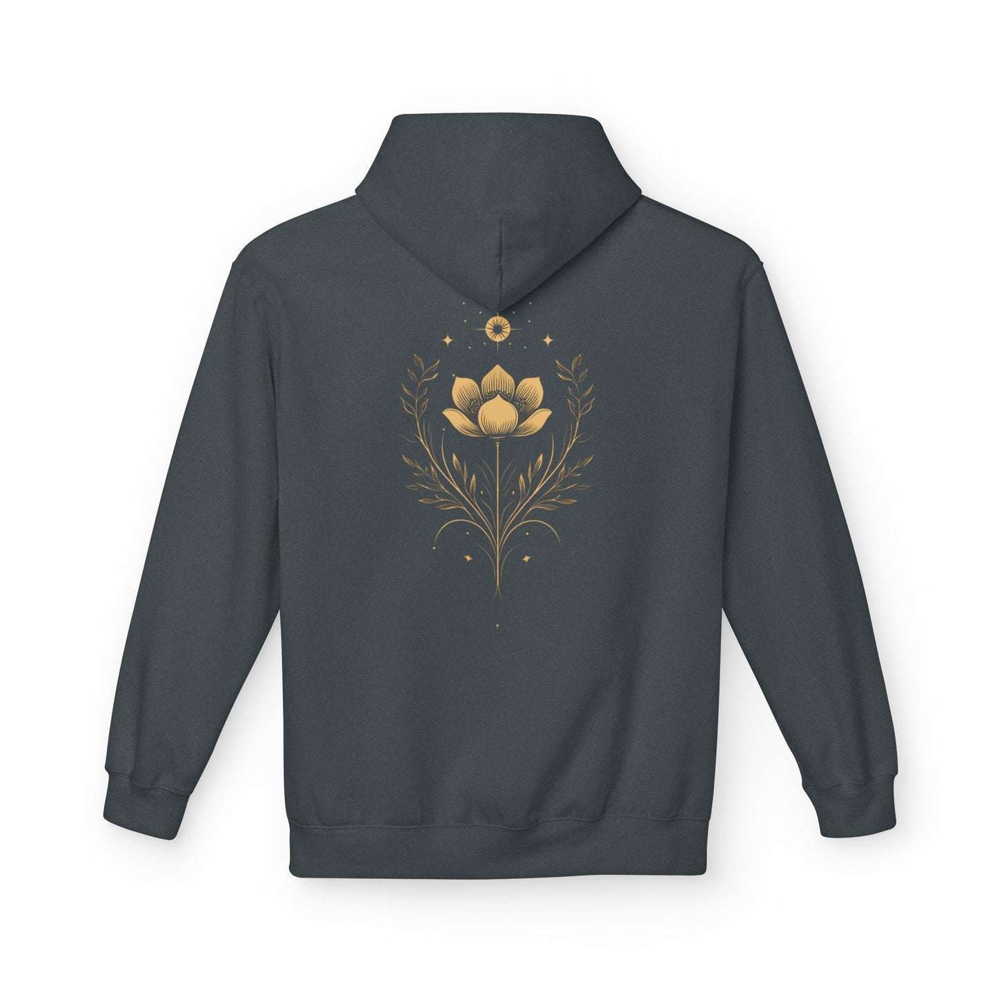 Golden Lotus Fleece Hoodie - Unisex Comfort