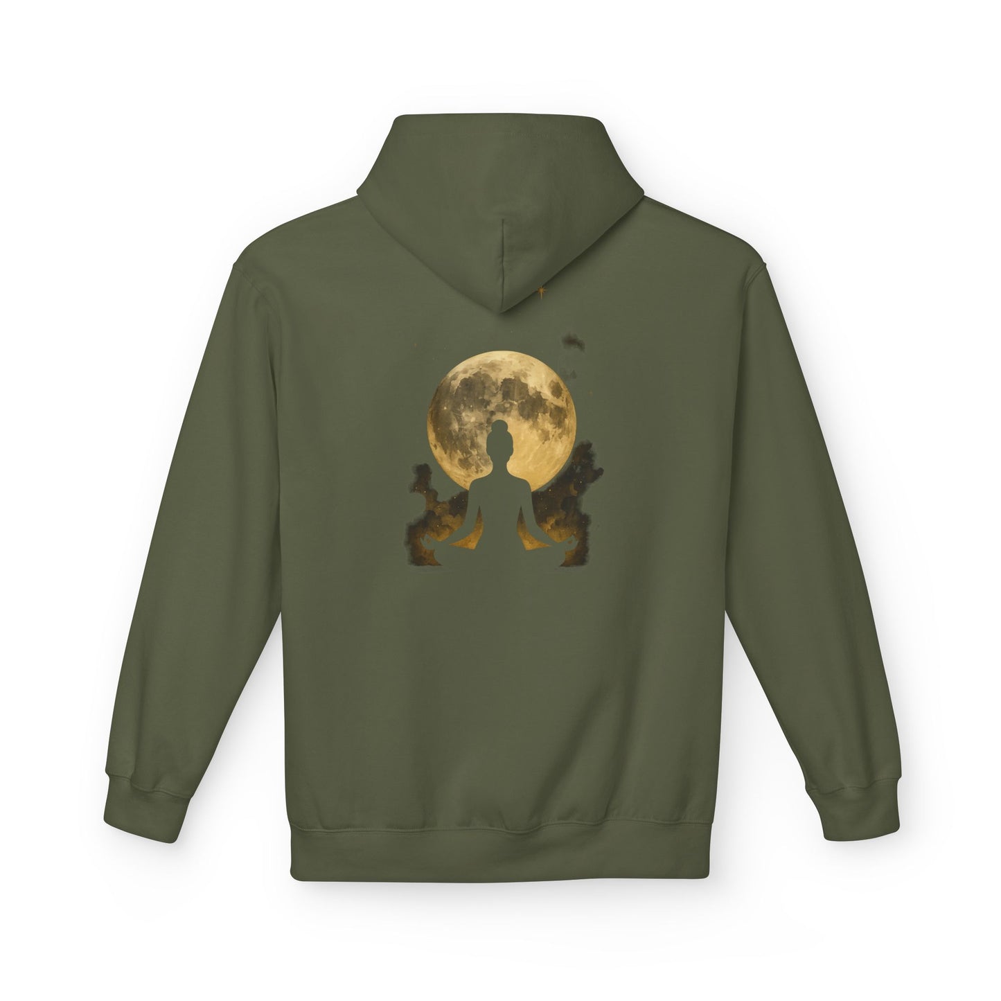 Moonlit Meditation Fleece Hoodie - Cozy Unisex Sweatshirt