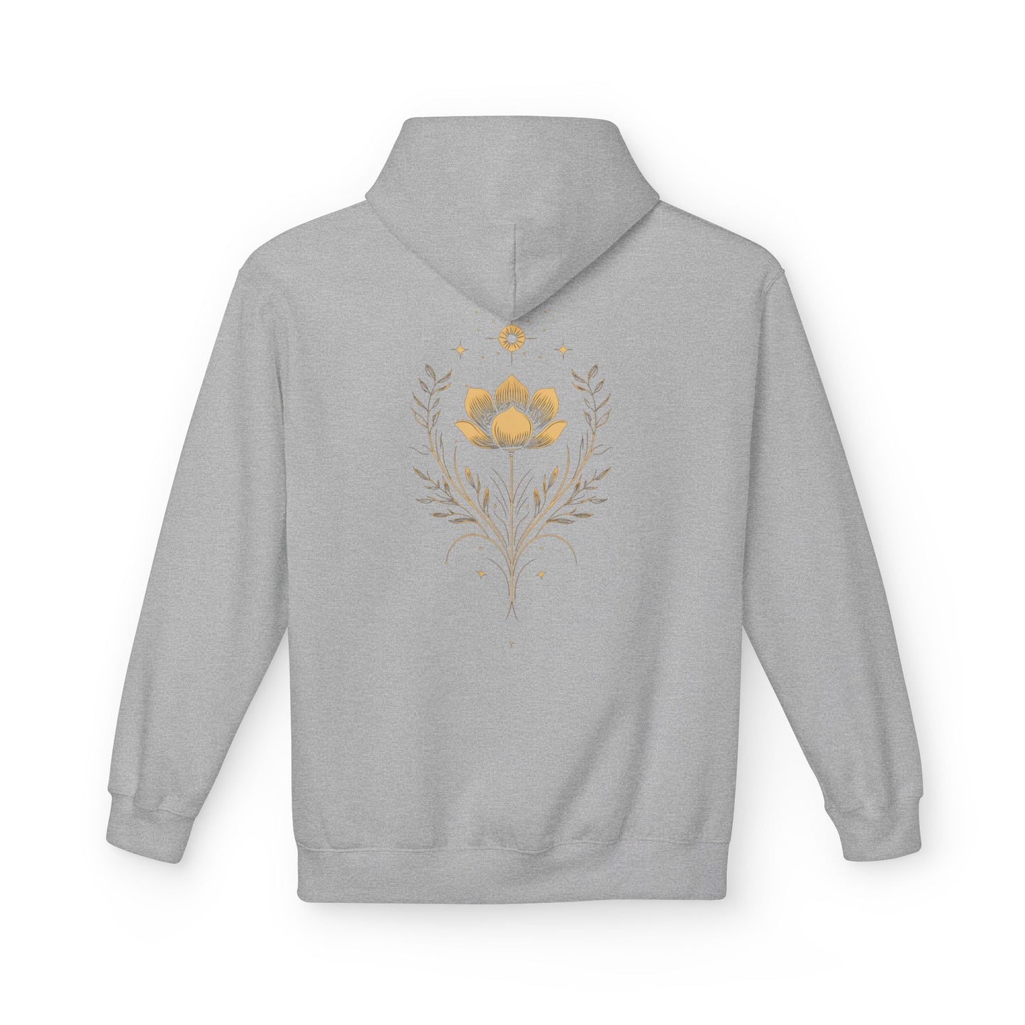 Golden Lotus Fleece Hoodie - Unisex Comfort
