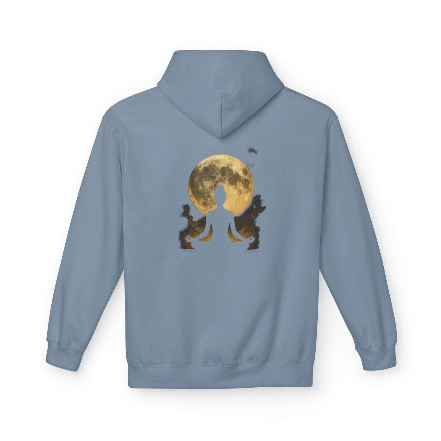 Moonlit Meditation Fleece Hoodie - Cozy Unisex Sweatshirt