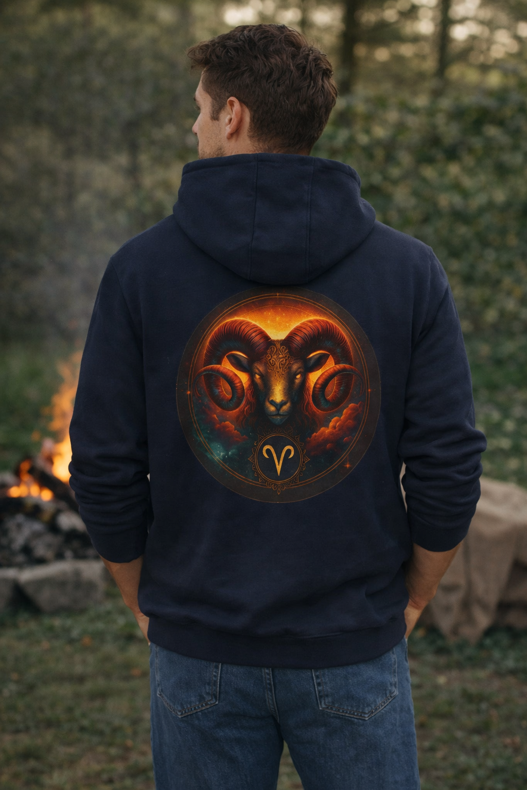Aries Unisex Zip Hoodie