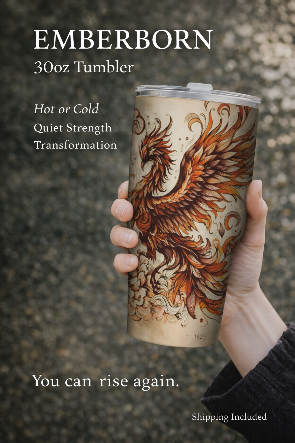 Emberborn – 30oz Phoenix  Stainless Steel Custom Tumbler