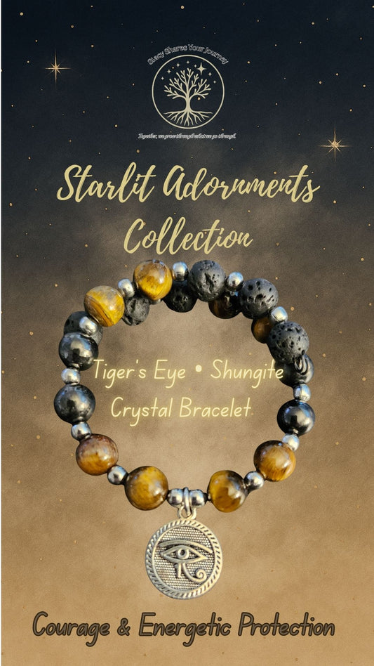 Tiger’s Eye • Shungite Crystal Bracelet/ Courage & Energetic Protection