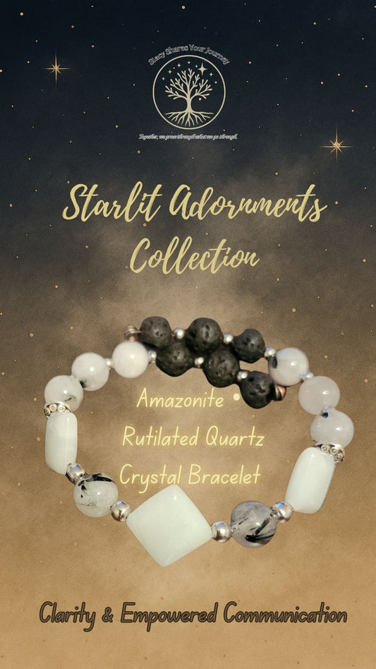 Amazonite • Rutilated Quartz Crystal Bracelet | Clarity & Empowered Communication