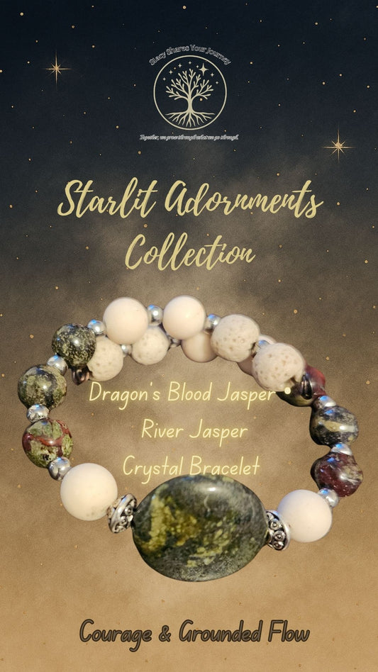 Dragon’s Blood Jasper • River Jasper Crystal Bracelet | Courage & Grounded Flow