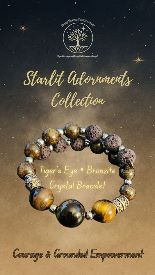 Tiger’s Eye • Bronzite Crystal Bracelet | Courage & Grounded Empowerment