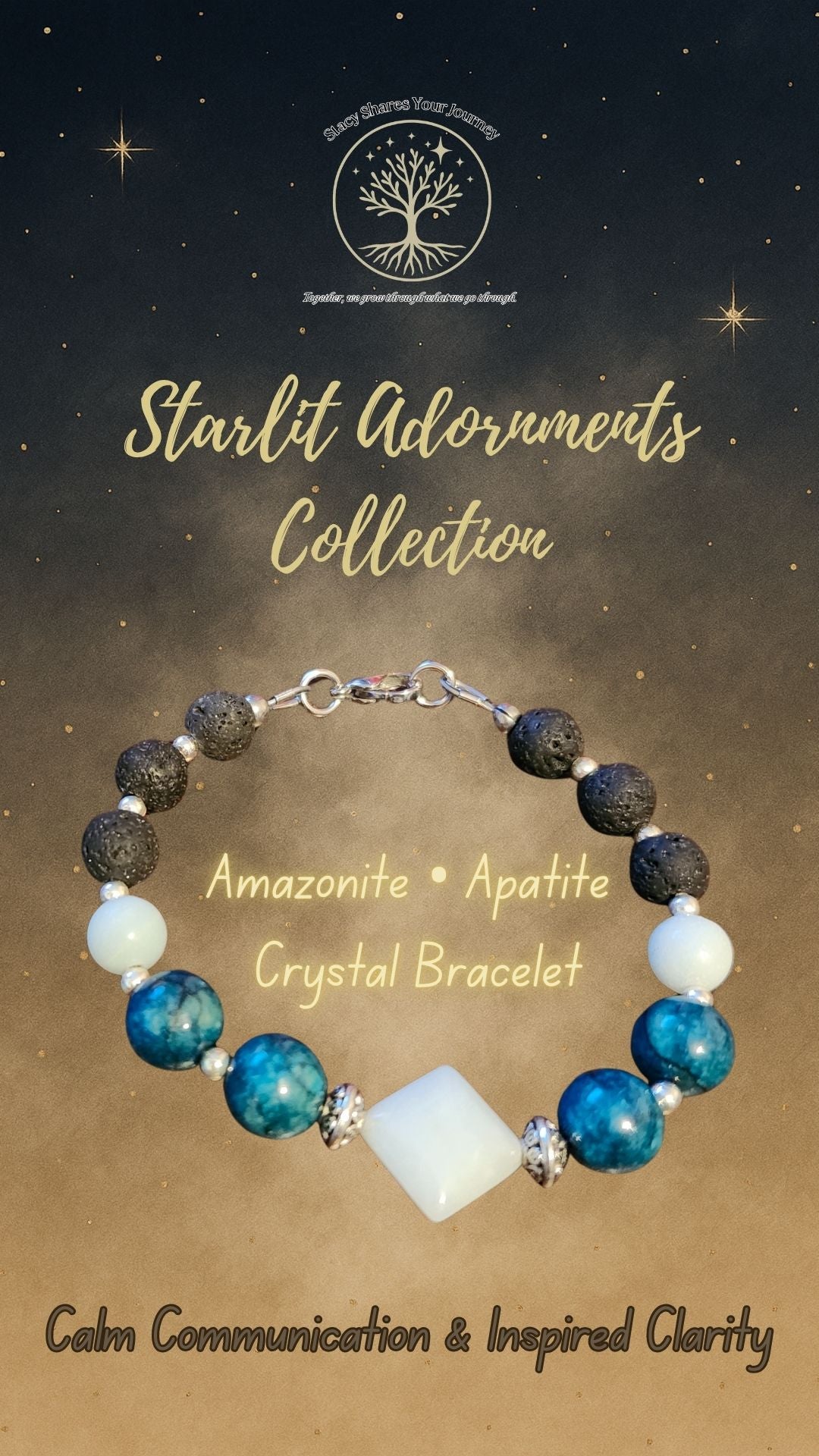 Amazonite • Apatite Crystal Bracelet | Calm Communication & Inspired Clarity