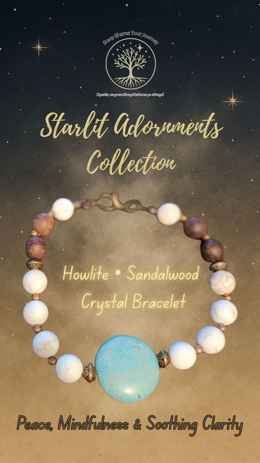 Howlite • Sandalwood Bracelet | Peace, Mindfulness & Soothing Clarity